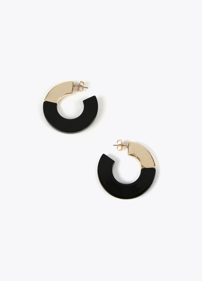 lola casademunt Pendientes aro bicolor Oferta especial