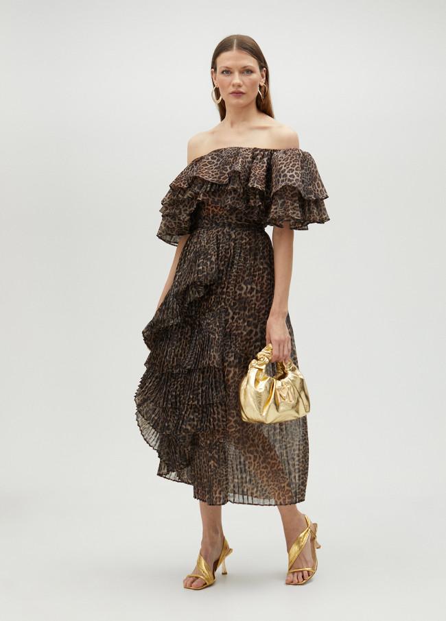 lola casademunt Top volantes animal print En oferta