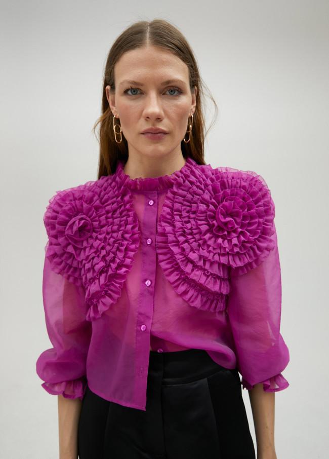 lola casademunt Blusa con detalle floral Descuento por venta flash