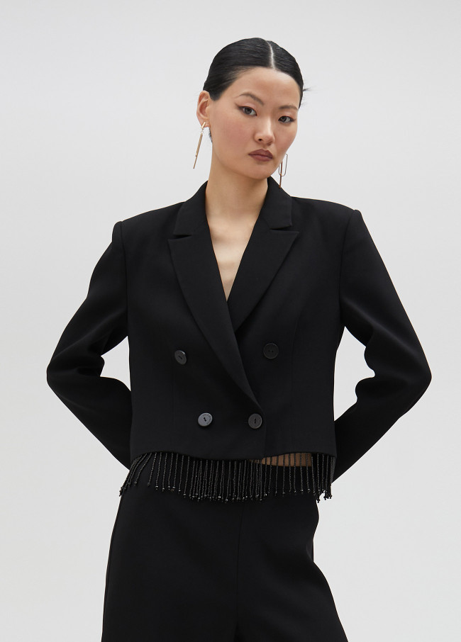 lola casademunt Americana cropped negra Ofertas de temporada