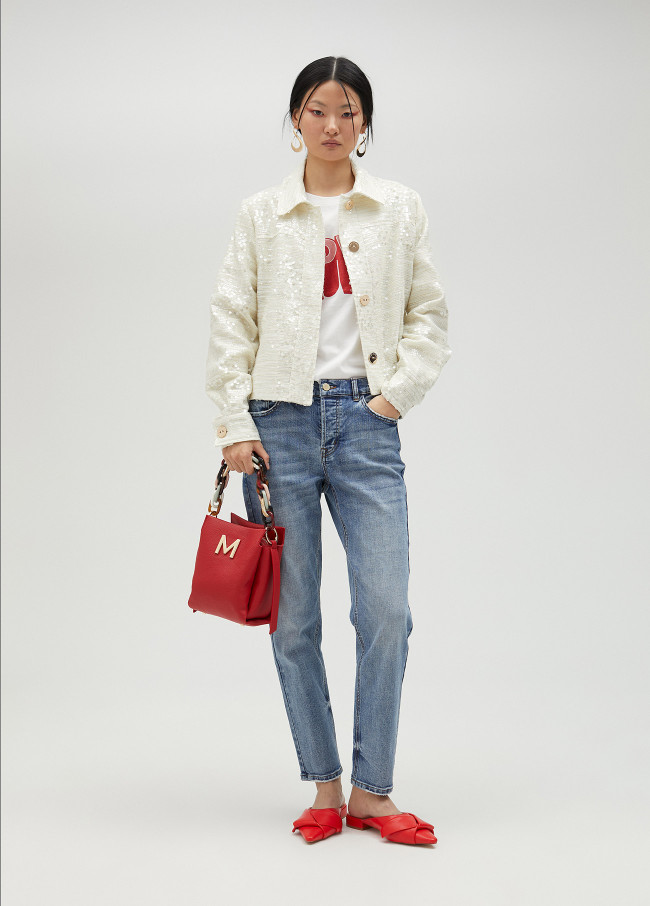 lola casademunt Chaqueta corta con lentejuelas Gran oferta