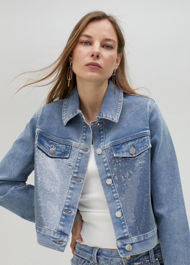 lola casademunt Chaqueta vaquera lentejuelas Rebajas online