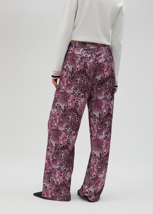 lola casademunt Pantalón recto animal print rosa Envío gratis