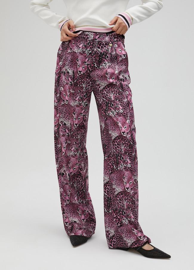 lola casademunt Pantalón recto animal print rosa Envío gratis