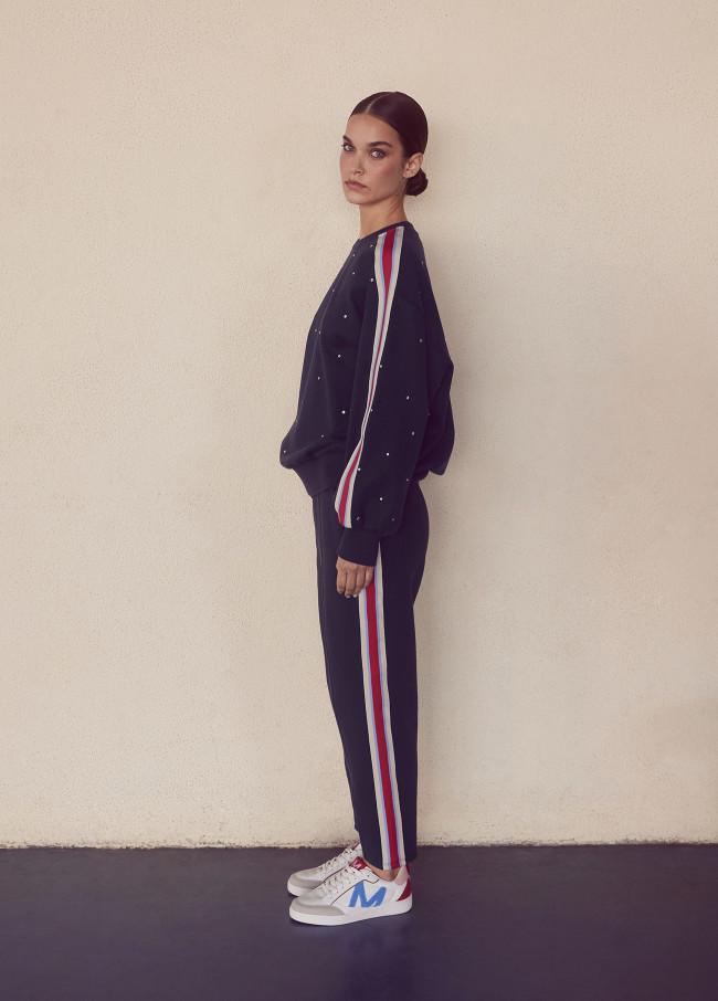 lola casademunt Pantalón con cinta deportiva strass Superdescuento