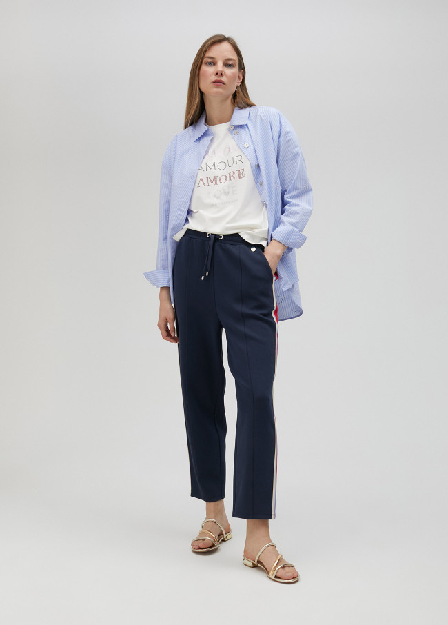 lola casademunt Pantalón con cinta deportiva strass Superdescuento