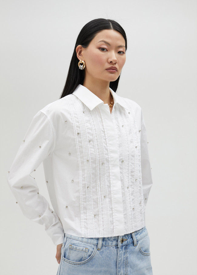 lola casademunt Camisa corta con strass