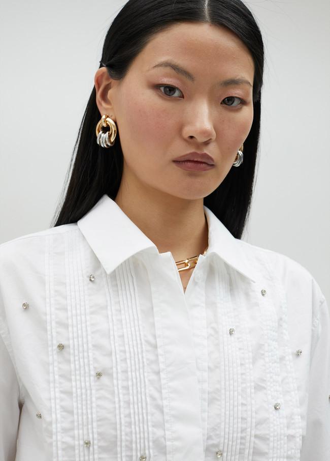 lola casademunt Camisa corta con strass Precios de Black Friday