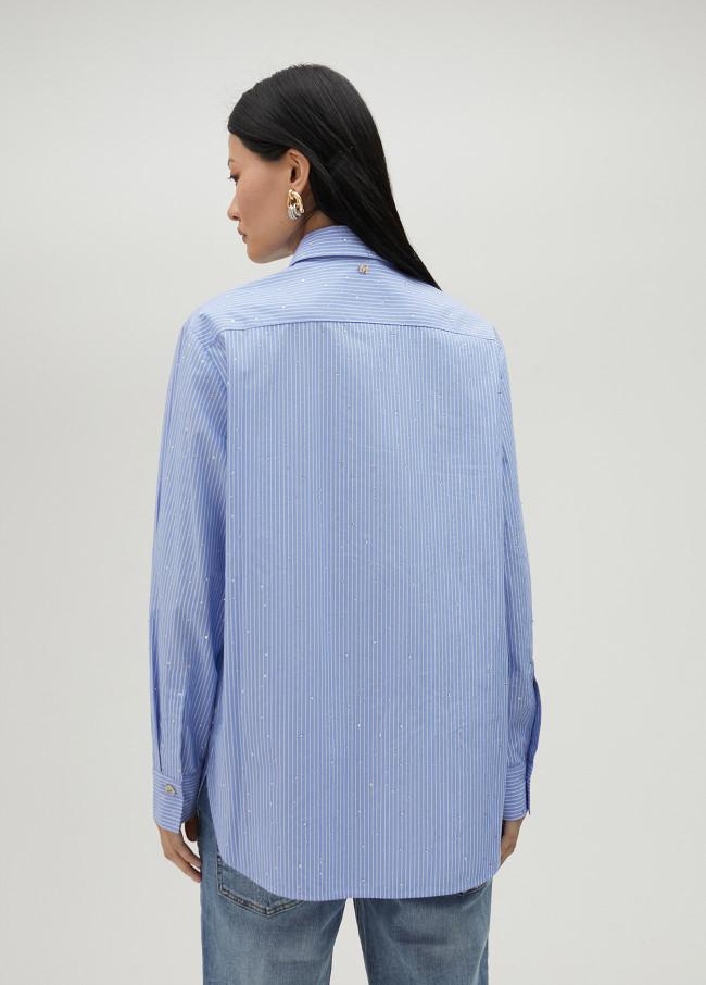 lola casademunt Camisa de rayas con strass Última moda