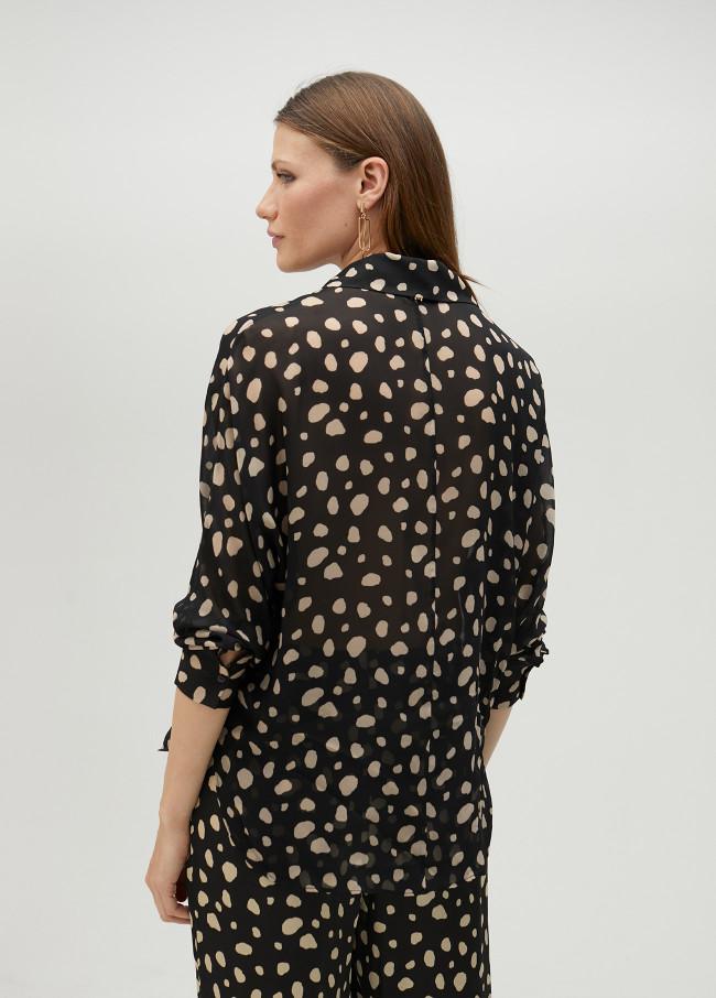 lola casademunt Camisa negra de topos Grandes ahorros