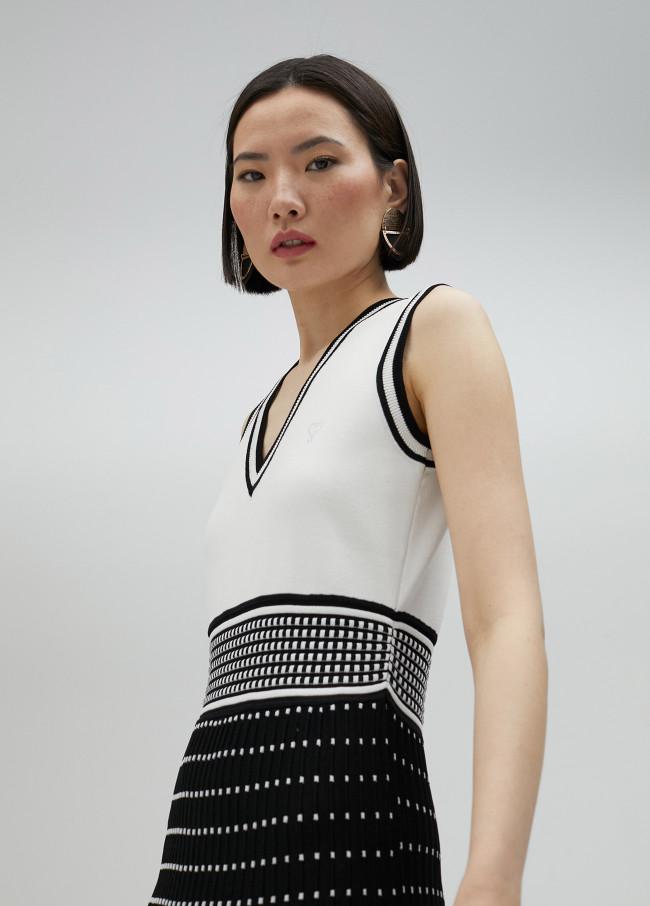 lola casademunt Vestido de punto efecto plisado Ofertas
