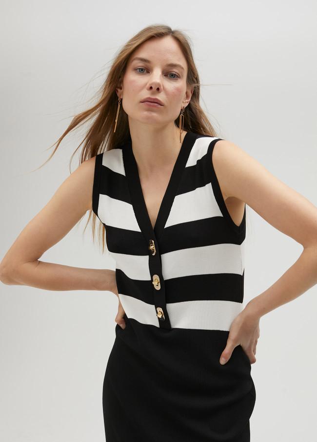 lola casademunt Vestido de punto bicolor Venta caliente