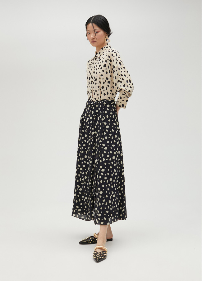 lola casademunt Vestido camisero de topos En oferta