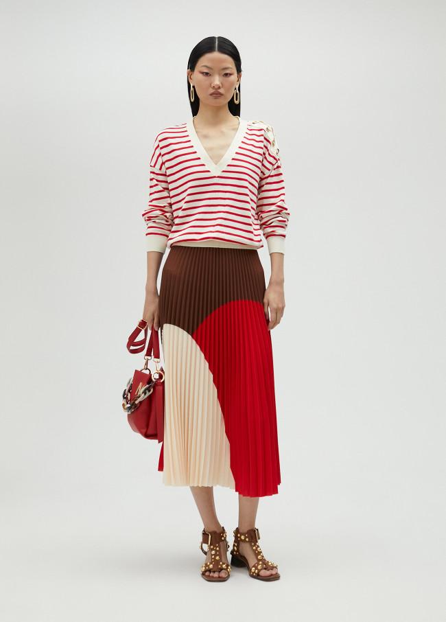 lola casademunt Falda plisada tricolor Gran oferta