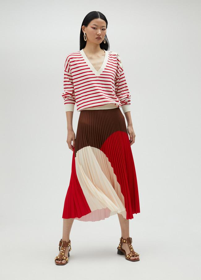 lola casademunt Falda plisada tricolor Gran oferta