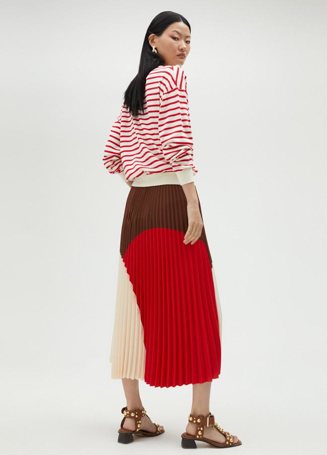 lola casademunt Falda plisada tricolor Gran oferta