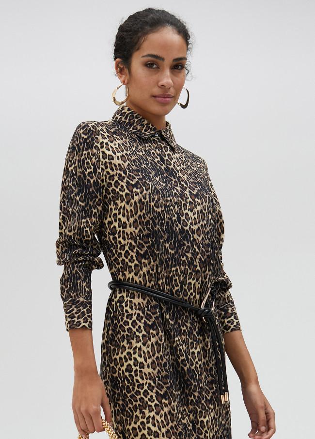 lola casademunt Vestido camisero animal print Rebajas baratas