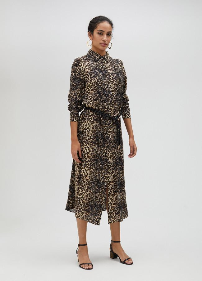 lola casademunt Vestido camisero animal print Rebajas baratas