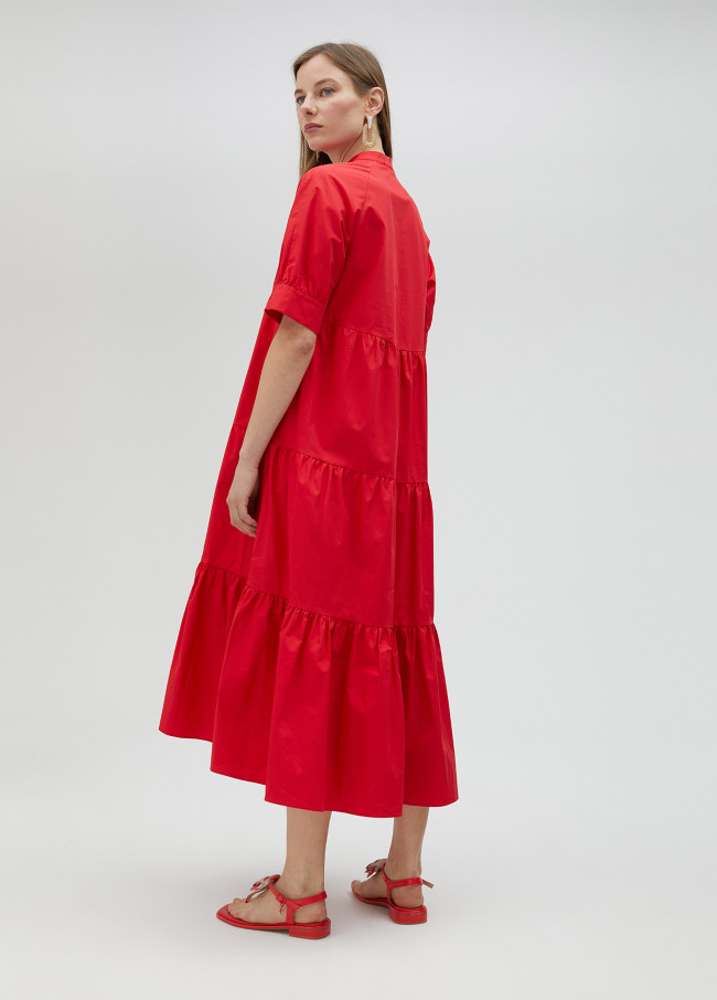 lola casademunt Vestido largo con volantes Tienda