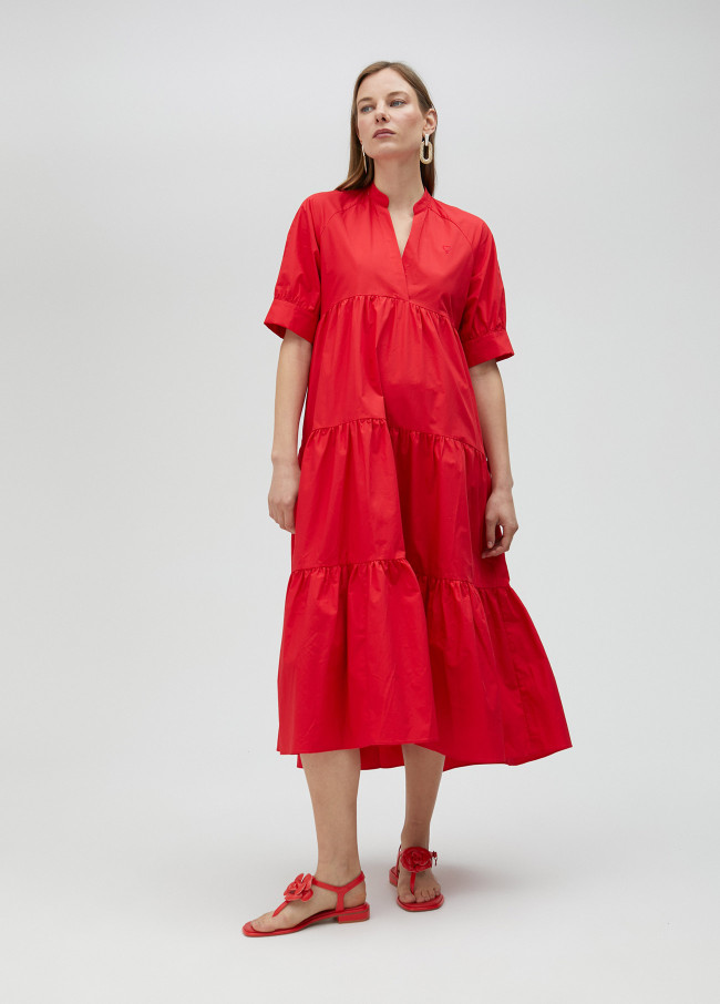 lola casademunt Vestido largo con volantes Tienda
