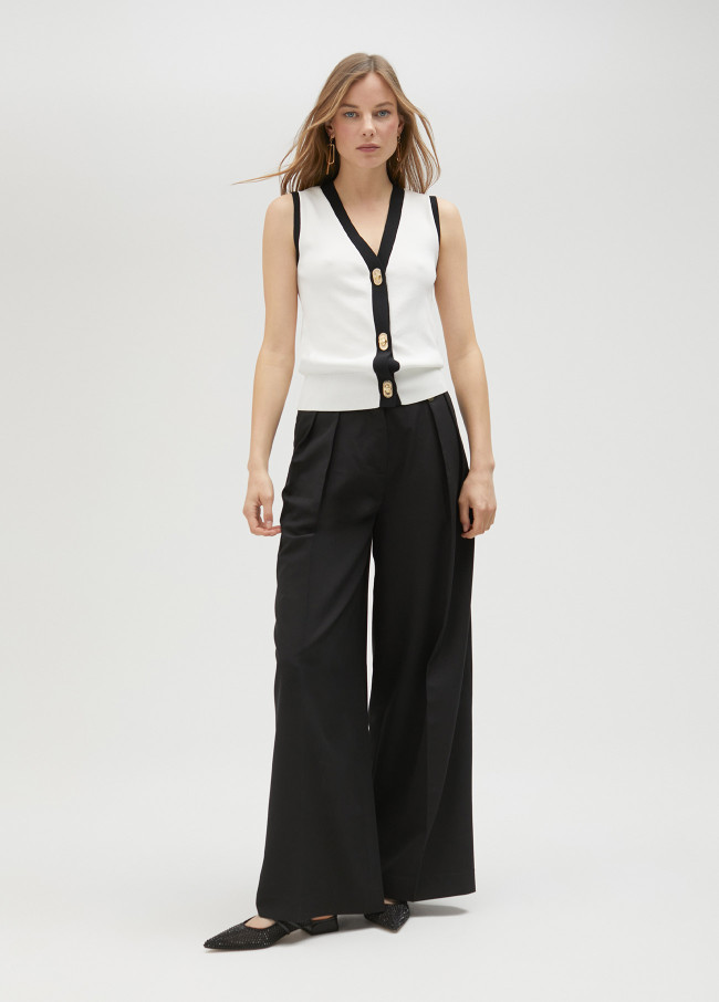 lola casademunt Chaleco de punto bicolor Rebajas top