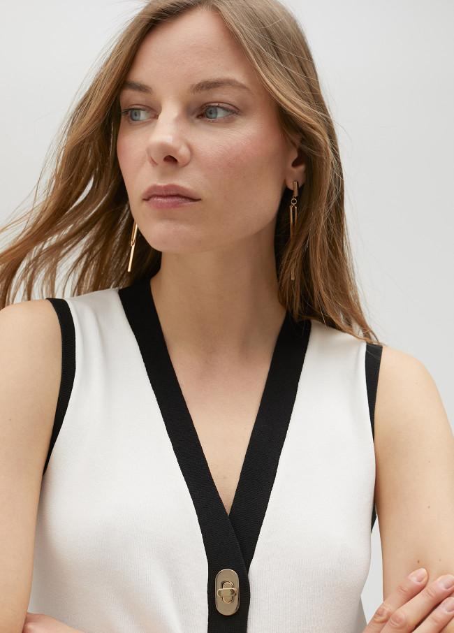 lola casademunt Chaleco de punto bicolor Rebajas top