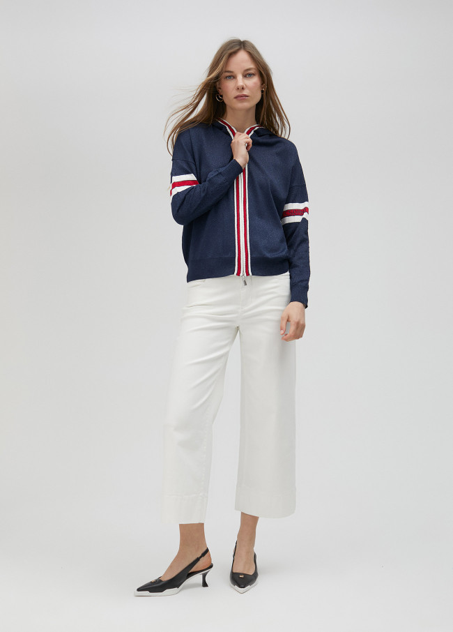 lola casademunt Sudadera de punto con raya deportiva Descuentos del mes
