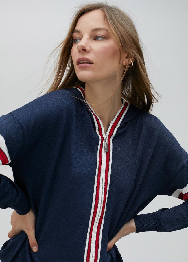 lola casademunt Sudadera de punto con raya deportiva Descuentos del mes