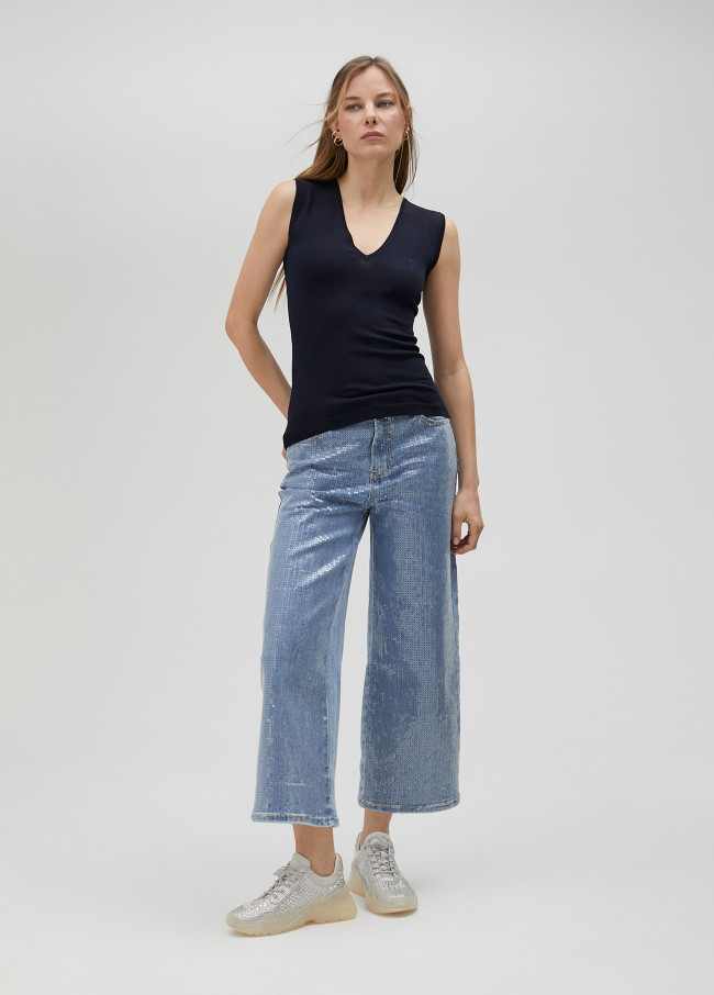 lola casademunt Top básico punto Última moda