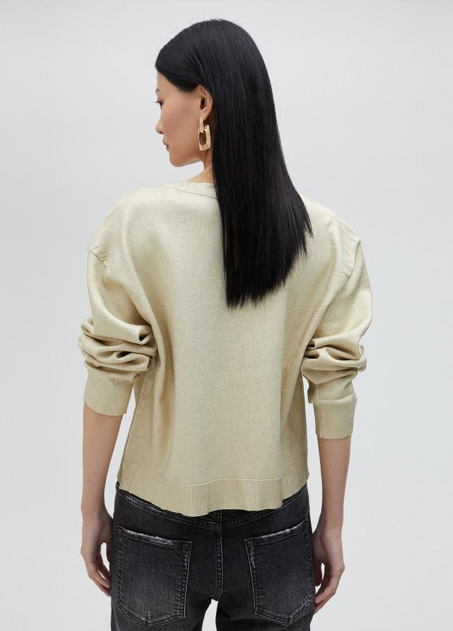 lola casademunt Jersey cuello pico dorado Descuento por venta flash