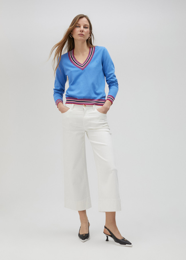 lola casademunt Jersey con detalle color Ofertas de temporada