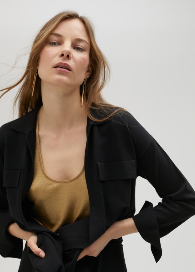 lola casademunt Cárdigan largo color negro Ofertas especiales