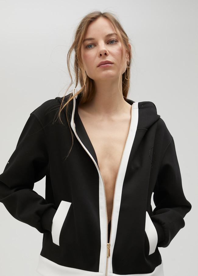 lola casademunt Sudadera bicolor con capucha En línea
