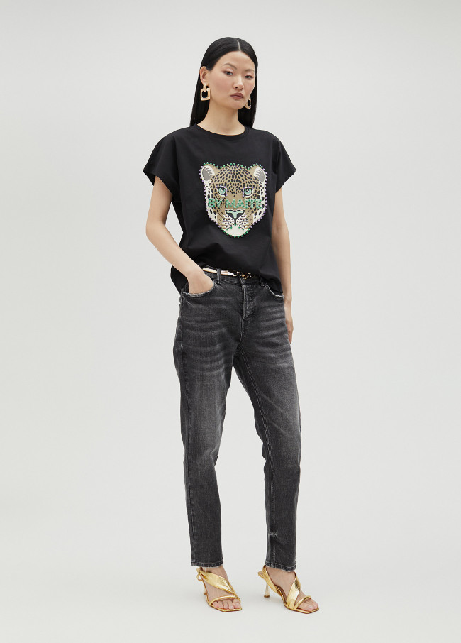 lola casademunt Camiseta leopardo Venta caliente