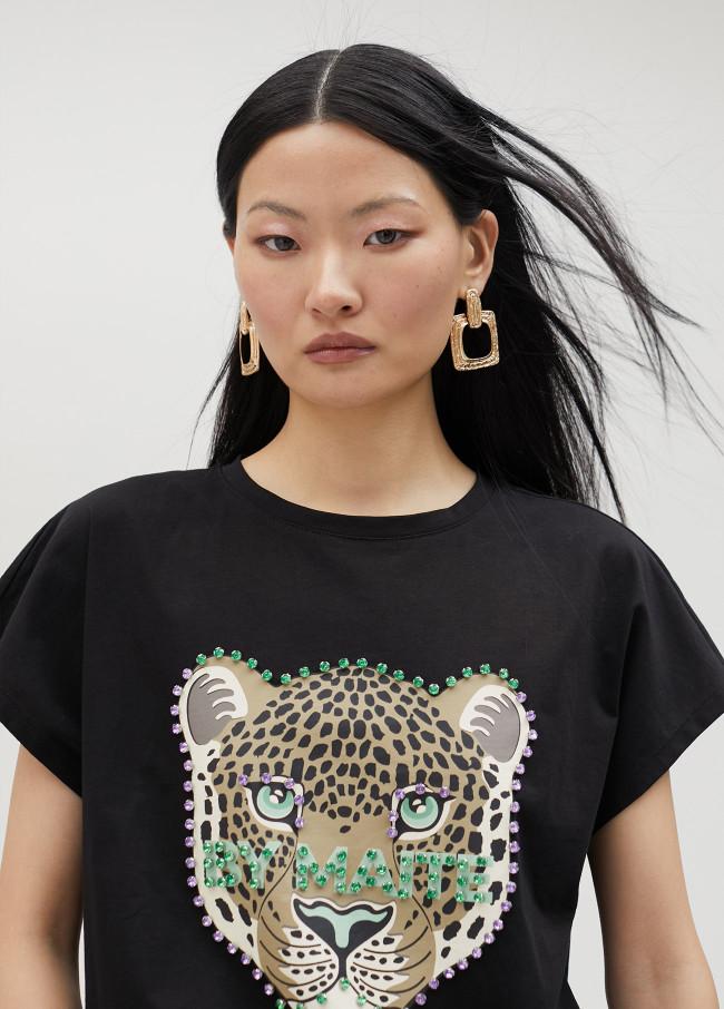 lola casademunt Camiseta leopardo Venta caliente
