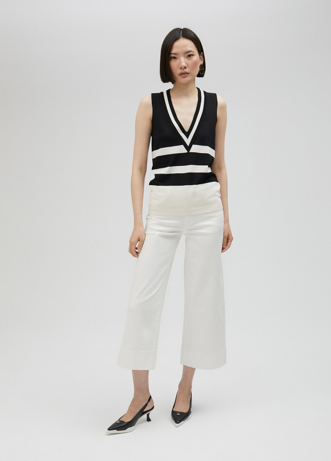 lola casademunt Top de punto bicolor Rebajas online