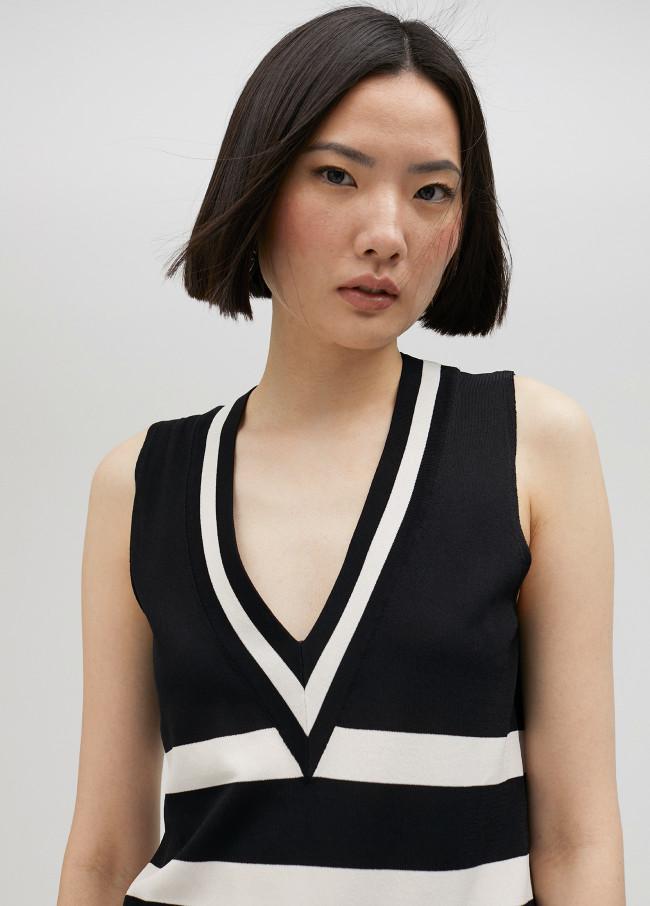lola casademunt Top de punto bicolor Rebajas online