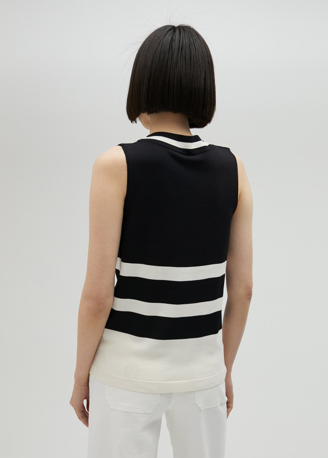 lola casademunt Top de punto bicolor Rebajas online