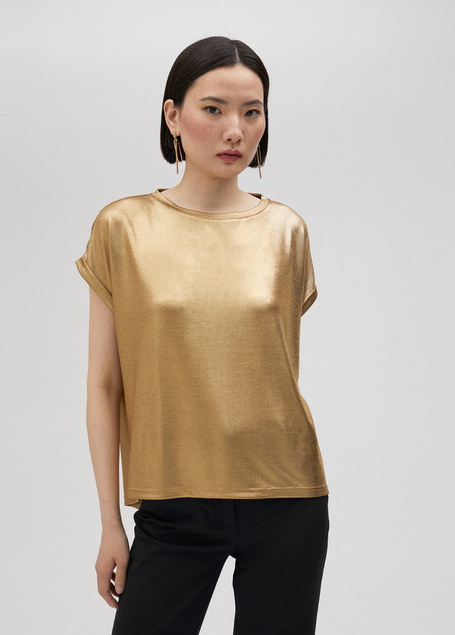 lola casademunt Camiseta dorada Rebajas top