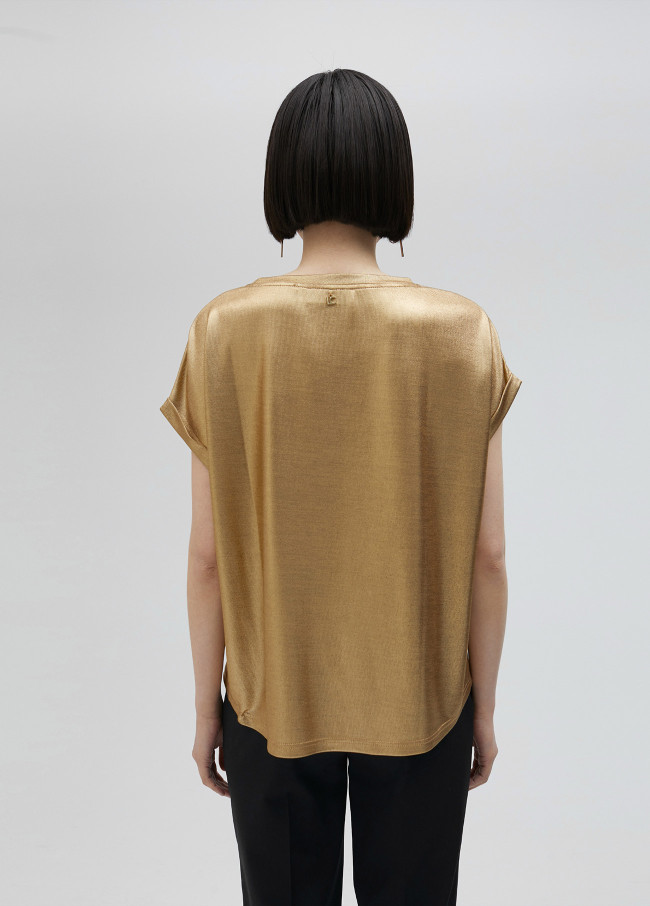 lola casademunt Camiseta dorada Rebajas top