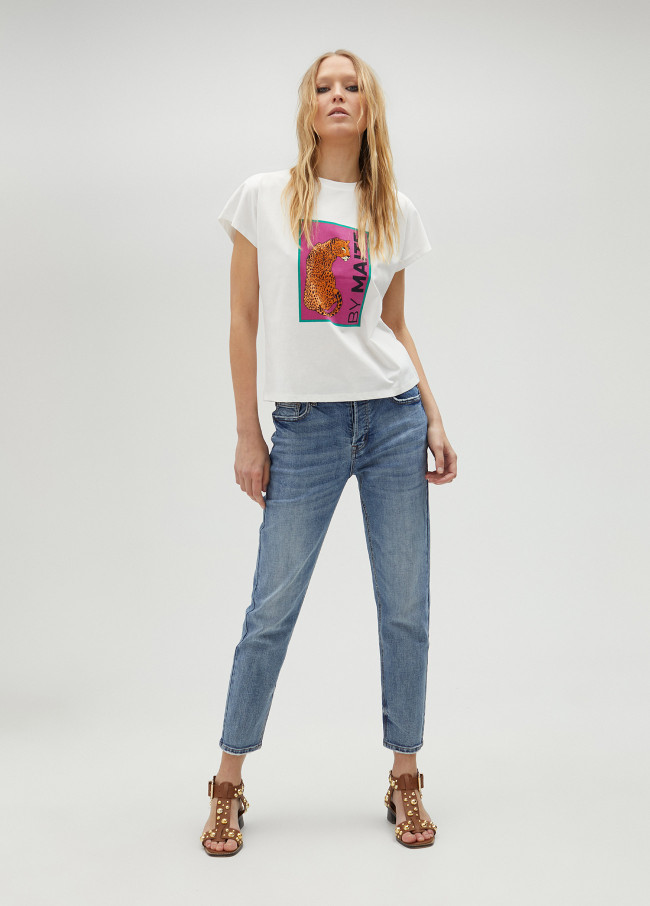 lola casademunt Camiseta blanca estampado tigre Envío gratis