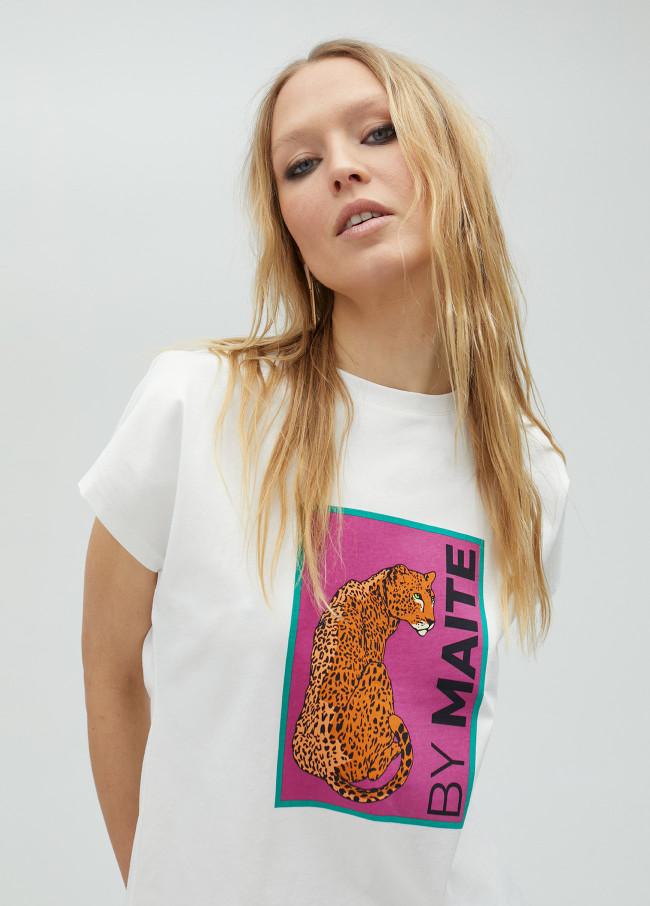 lola casademunt Camiseta blanca estampado tigre Envío gratis
