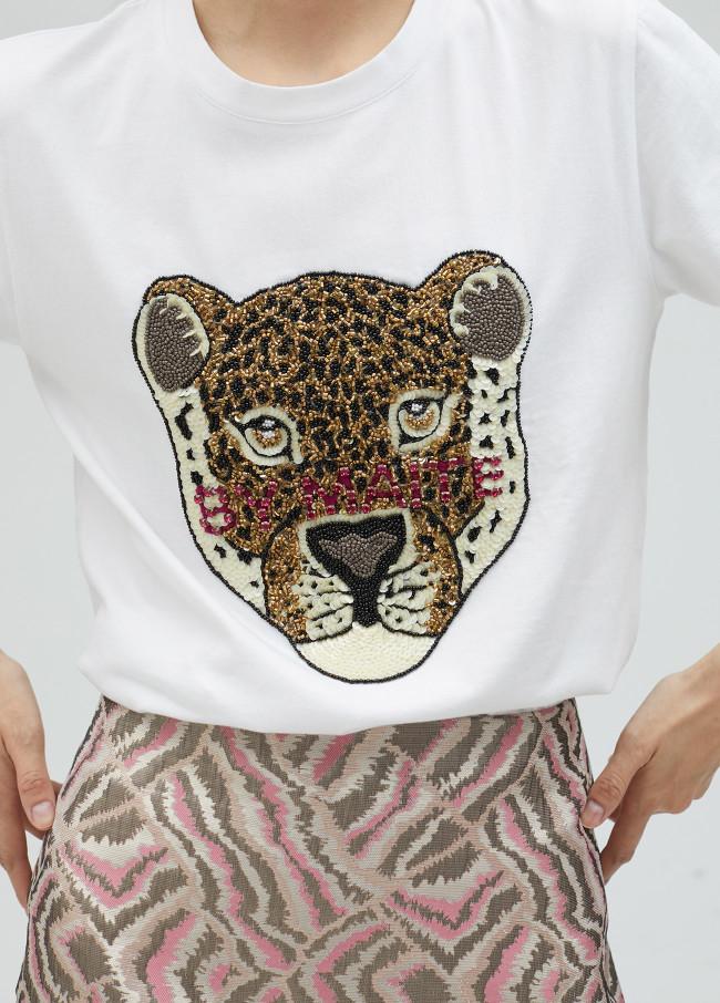 lola casademunt Camiseta león con pedrería Últimos 3 días