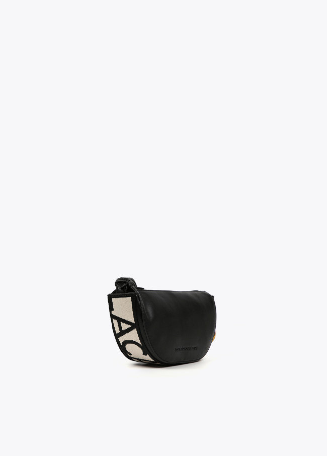 lola casademunt Bolso bandolera con arandelas y cinta logotipada Oferta exclusiva