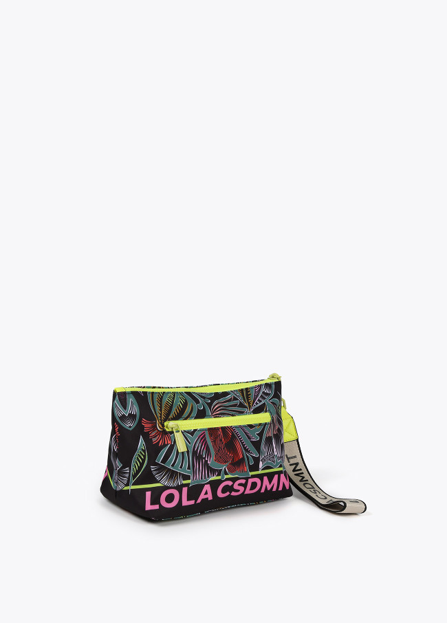 lola casademunt Neceser nylon estampado floral detalles flúor En línea