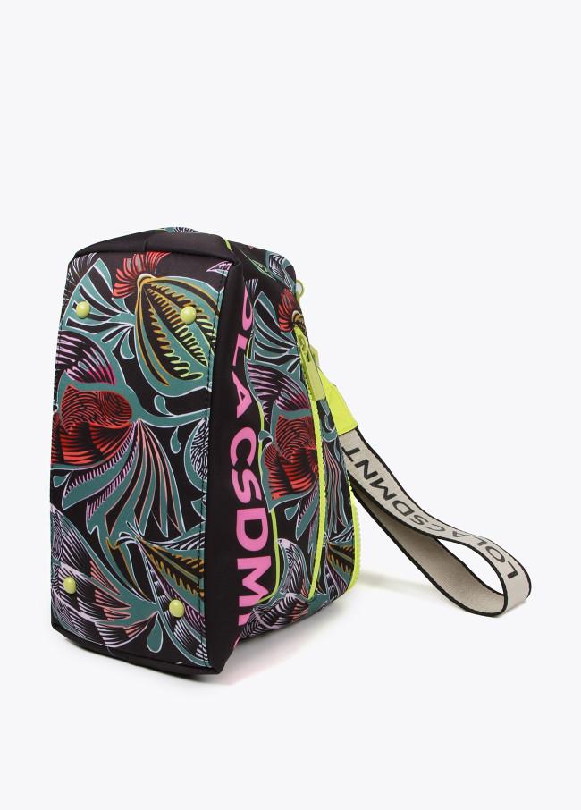 lola casademunt Neceser nylon estampado floral detalles flúor En línea