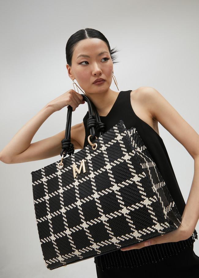 lola casademunt Bolso shopper de cuadros Venta caliente