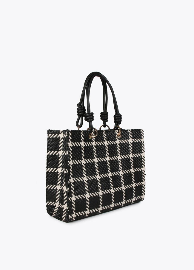 lola casademunt Bolso shopper de cuadros Venta caliente