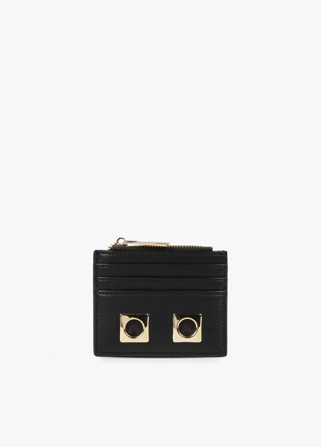 lola casademunt Tarjetero negro y dorado
