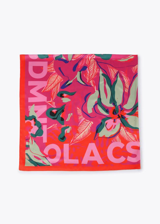 lola casademunt Pañuelo satinado flores tropicales COMPRAR AHORA